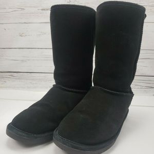 Bearpaw Women's Emma 610W Black Suede Boots Size 8